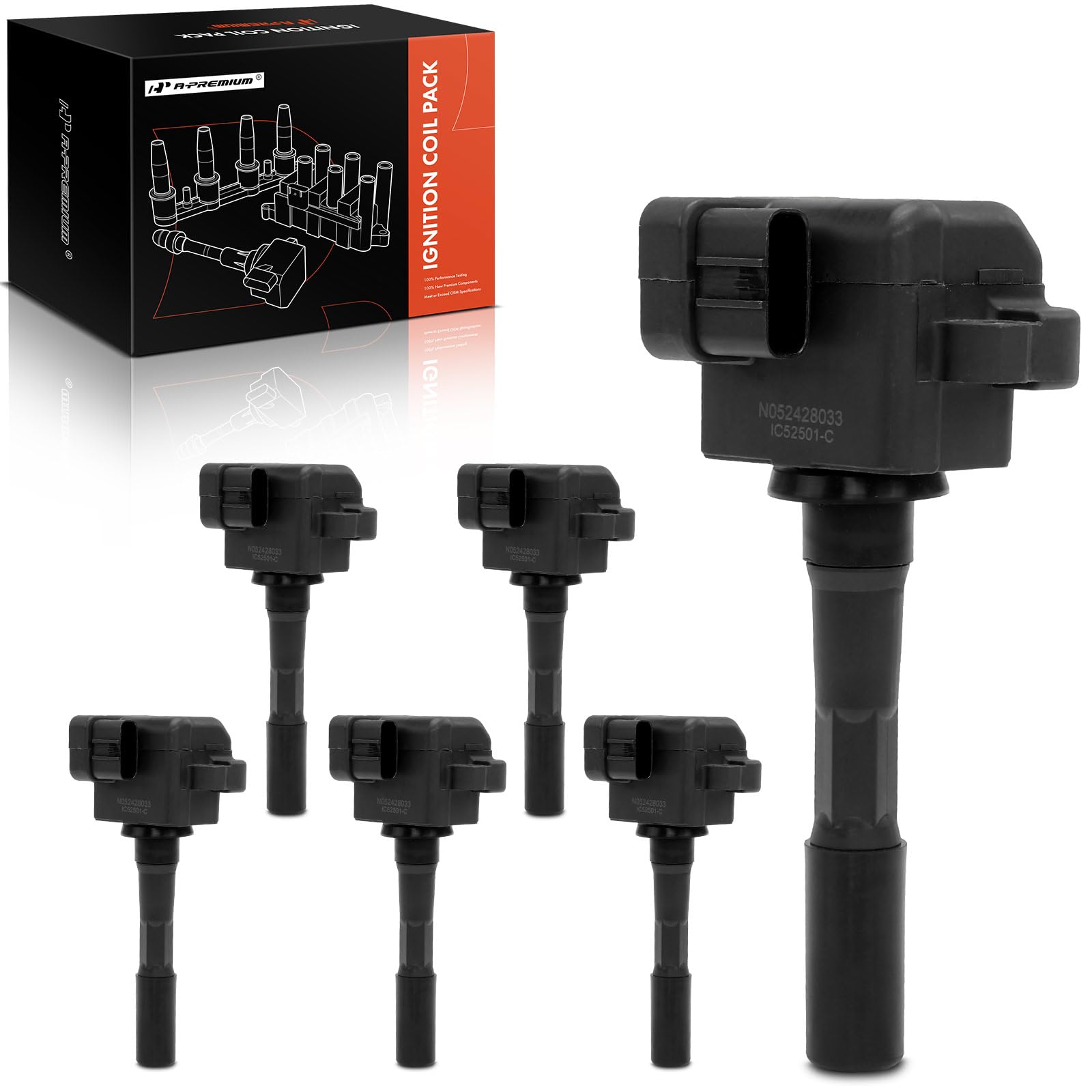 A-PremiumEngine Ignition Coil Pack Compatible with Acura TL 1996-1998, RL 1996-2004, NSX 1995-2005, 3.0L 3.2L 3.5L, 6-PC Set, Replace# 30520PR7A32, 30520PR7A33