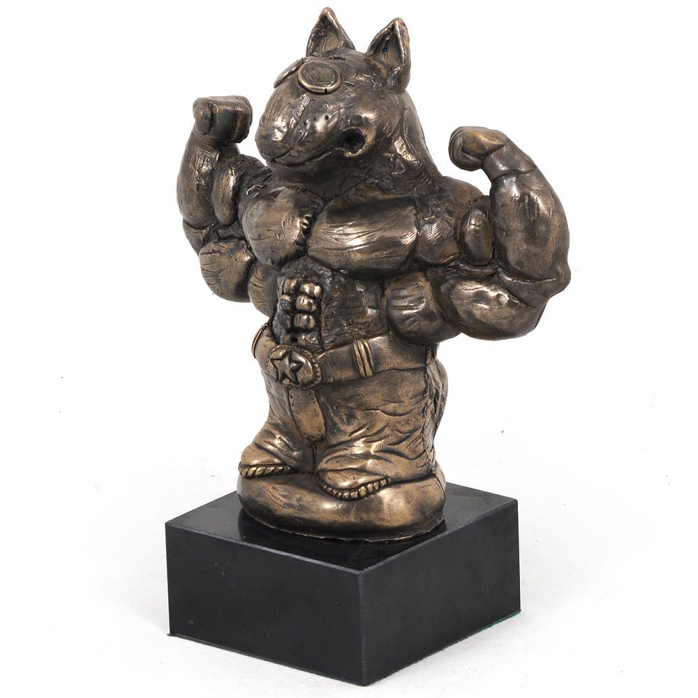 Art-Dog Dog Marble Statue - Unique Edition ArtDog Collection - Handmade Cold Cast Bronze Sculpture for Dog Lovers Indoor– Dog Figurine – Statue Bull Terrier IV