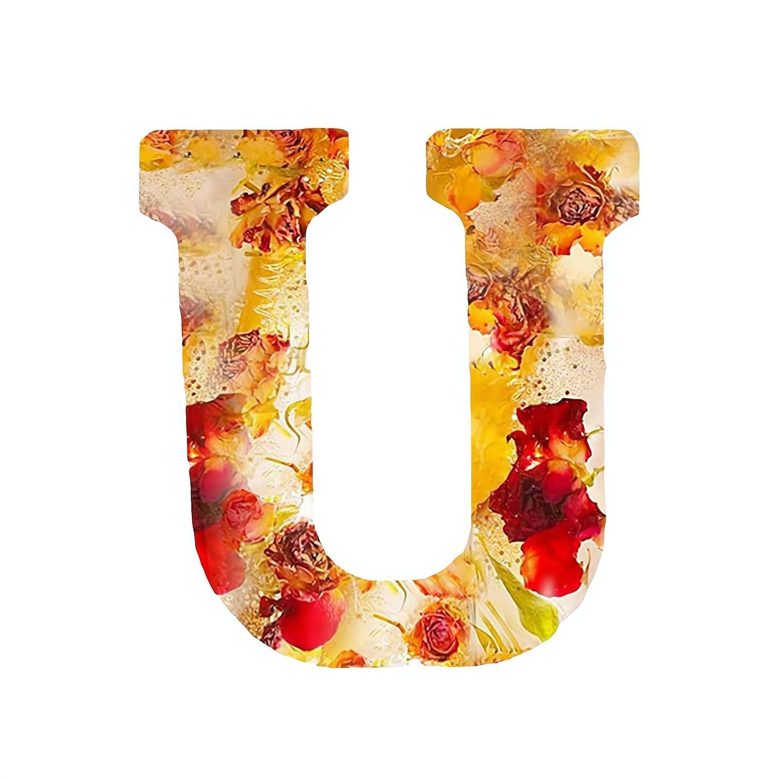 EIRZNGXQ Resin Letter With Flowers and Lights, Floral Night Light Letter for Gift (1pcs)