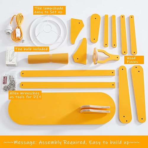 Miniatura 4 de Lámpara de pie mini de madera genial para sala de estar, dormitorio, mesita de noche - Luz decorativa de esquina para oficina, lámpara de lectura