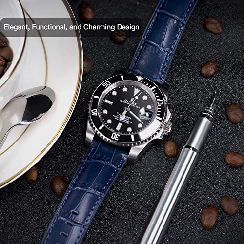 Ottoody Alligator Grain Leather Watch Bands, Quick Release Top Grain Leather Watch Straps For Men & Women - Choice Of Color & Width 18Mm, 20Mm, 21Mm Or 22Mm, Wristband For Watch & Smartwatch #TOP5