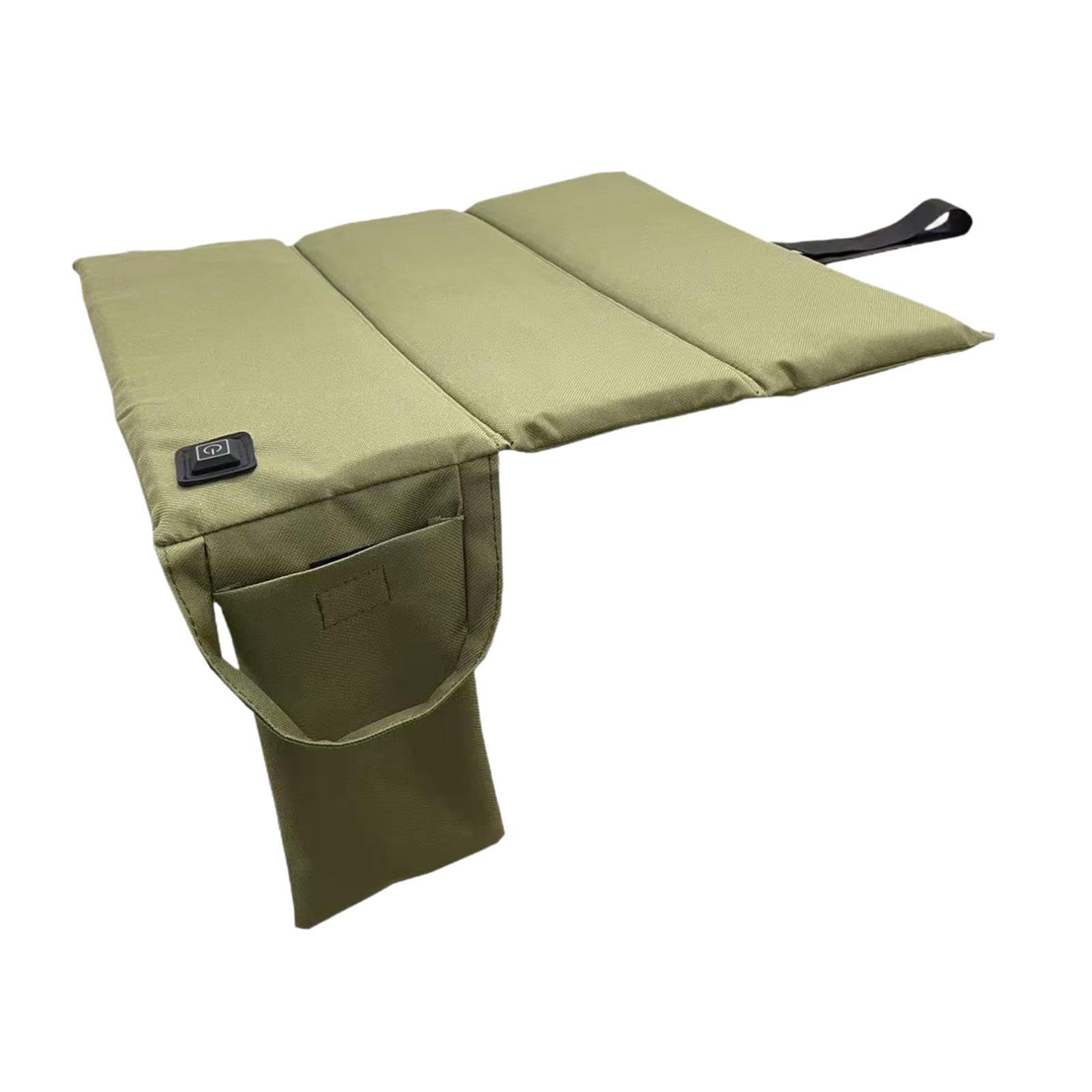 Milageto Beheiztes Sitzkissen, USB-Stromversorgung, warme Unterlage, Matte, tragbar, beheizbar, Sitzpolster, Stuhlpolster für Park, Trekking, GrÜn