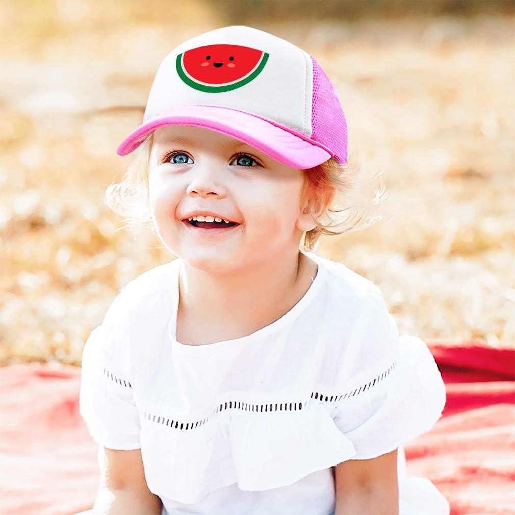 Summer Kids Trucker Hat Watermelon Polyester Boys Girls Sun Toddler Caps Kelly Green Design Only Adjustable