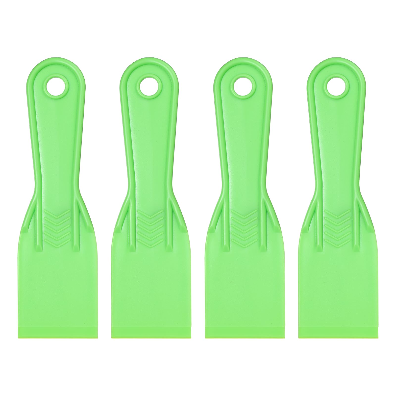 sourcing map 4pcs Putty Scraper 1.97" Plastic Flexible Putty Knives Disposable Paint Spreader Cleaner Tool for Spackling, Patching Painting Repairing, Green