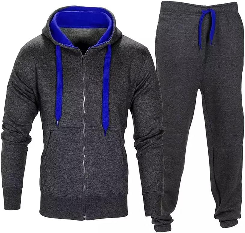 Made by Purlยฎ New Mens Tracksuit Set Fleece Hoodie Top Bottoms Jogging Joggers Gym Contrast Cord Full Zip Tracksuits Sweat Sports Jacket Pants