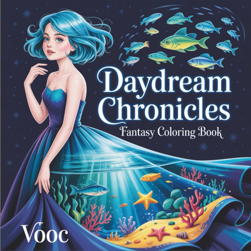 Daydream Chronicles: Fantasy Coloring Book for Adults - 40 Intricate Anime Girls in Magical Worlds | Stress Relief Art Therapy | Manga Style Illustrations (Enchanted Realms - Fantasy Coloring)