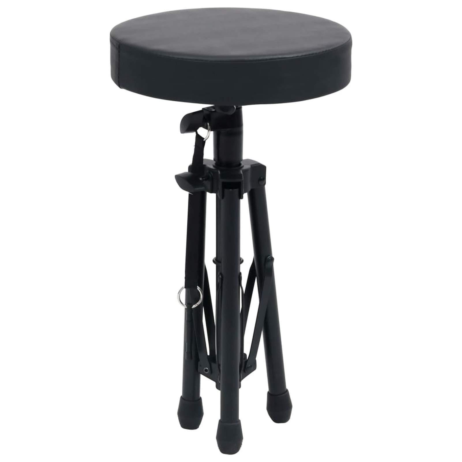 LAPOOH Supporto Tastiera a Doppia Staffa Set con Sgabello Gambe Sostegno Base Appoggio Porta Pianola Stand Accessori Musica Strumenti Nero-70096