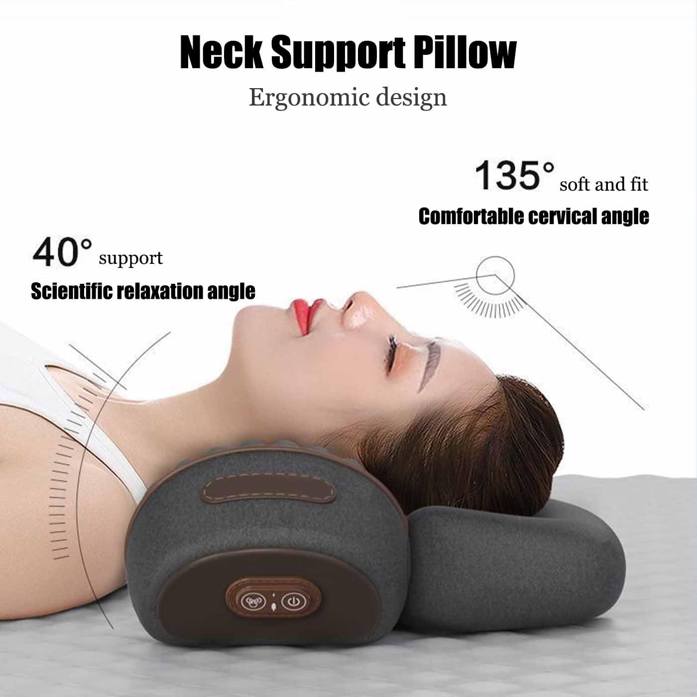 Cervicalm Spinea,Masseur Cervical 3 en 1 avec Chauffage,Oreiller Massant Cervical Chauffant,Vibration,Traction,Chauffage,Intensité Réglable,pour Maison et Bureau,Efficace Musculaires (Noir)