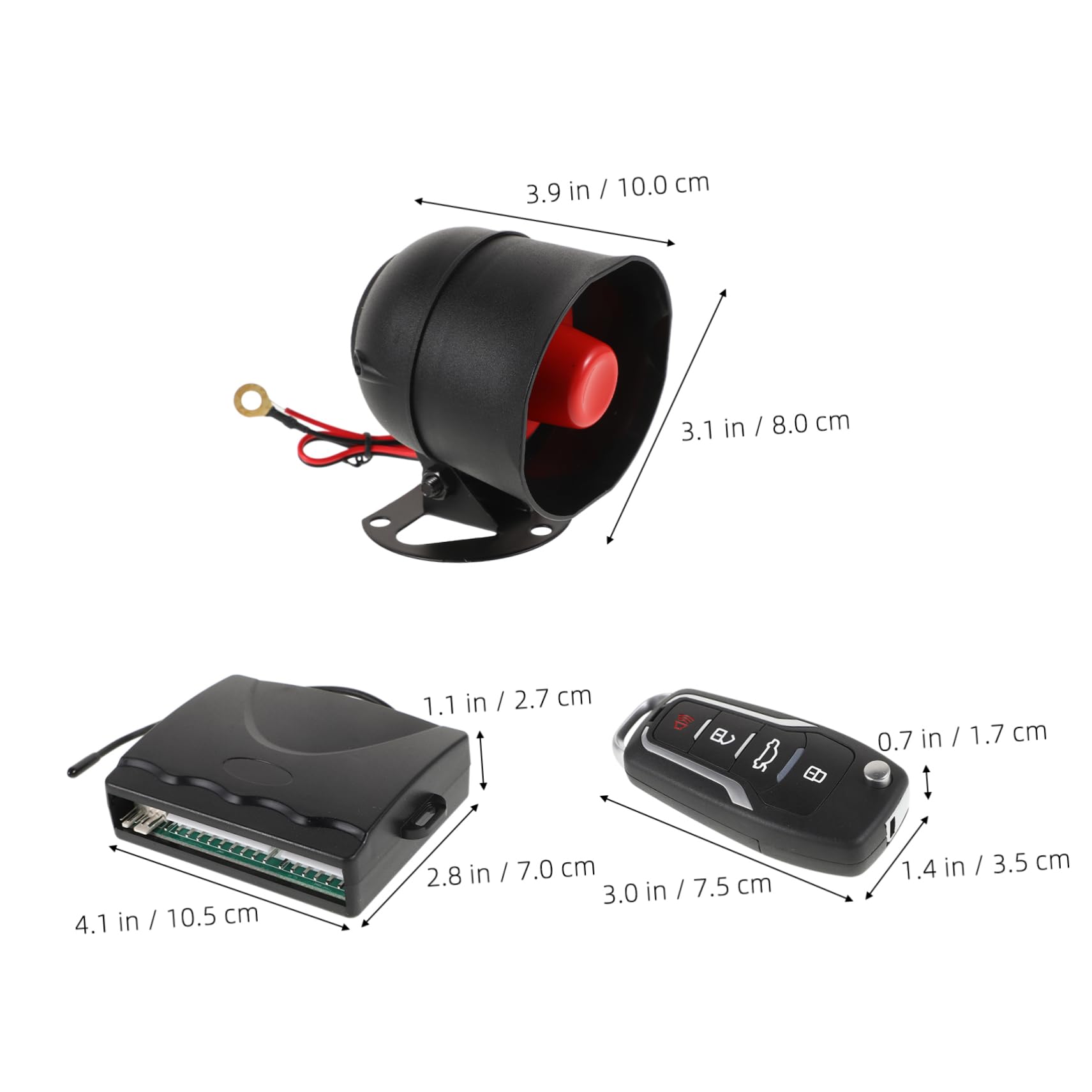 PartyKindom 1set Car Kit Remote Start Alarm Easy Installation Vehicle Central Lock -Theft Compatibility for Cars Suvs