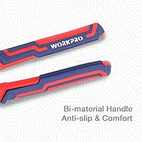 Vista 5 de WORKPRO 10-Inch Groove Joint Pliers, 7-Position Adjustable Pump Pliers, 2" Jaw Capacity, CR-V Steel, Anti-Rust Electrophoretic Coating, Bi