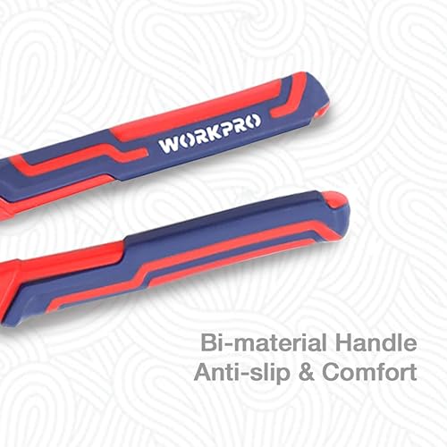 Miniatura 5 de WORKPRO Alicates de junta de ranura de 10 pulgadas, alicates de bomba de agua ajustables en acero CRV para reparación del hogar, agarre, tuercas,