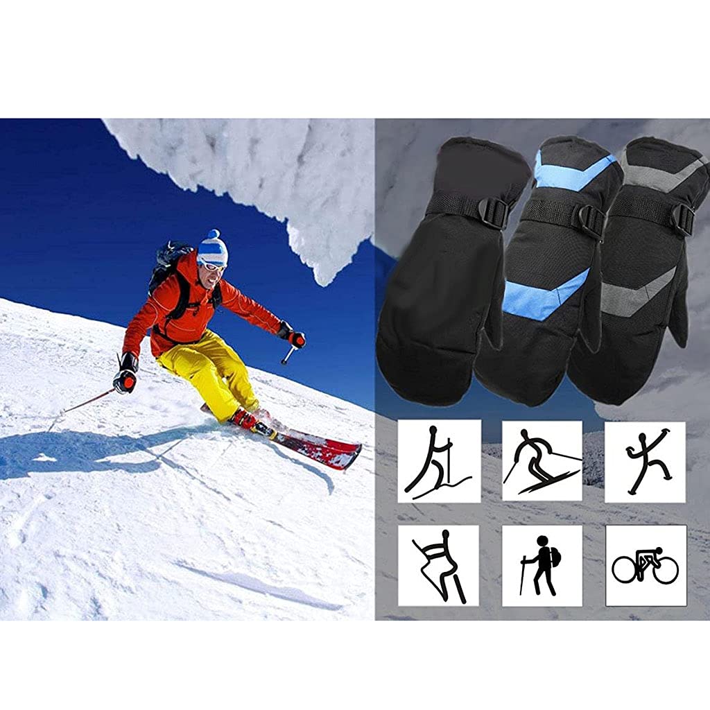 CHEWYNP Guanti da Sci, Guanti Termici Impermeabili Antivento Guanti per Unisex, Guanti da Neve Invernali Caldi all'aperto per Sci, Snowboard, motoslitta, Palle da Neve, triturazione, spala