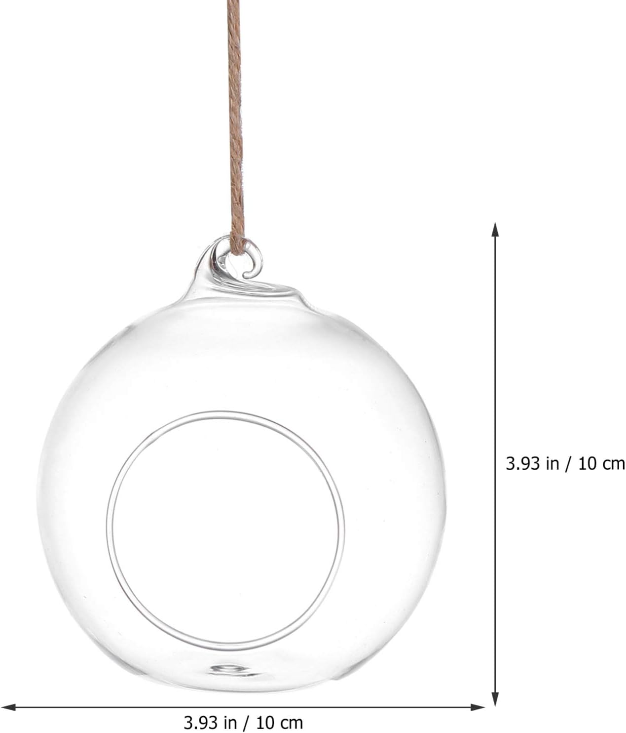 6pcs Hydroponic Glass Vase Single Terrarium Plants Globe Adjustable Plant Stand Hanging Planter Railing Artificial Hanging Plant Animal Plant Holder Garden Decor Trellis Rope