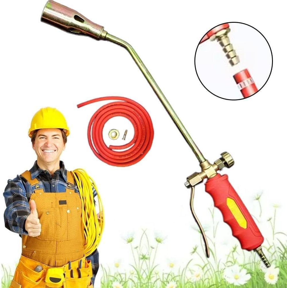 High Output 1.9M BTU Propane Torch Weed Burner Kit with 16.4ft Hose & Igniter(With 2m Tube)