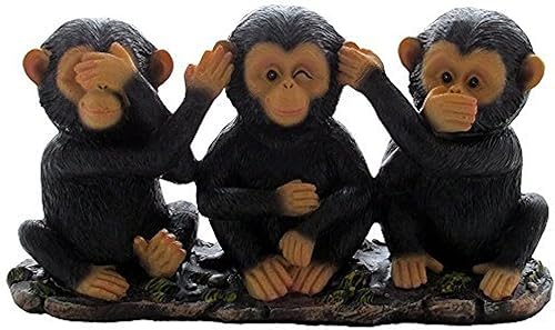 Home-n-Gifts - Figura de monos malvados para decoración de safari africano, esculturas o estatuas de chimpancés y regalos decorativos para amantes