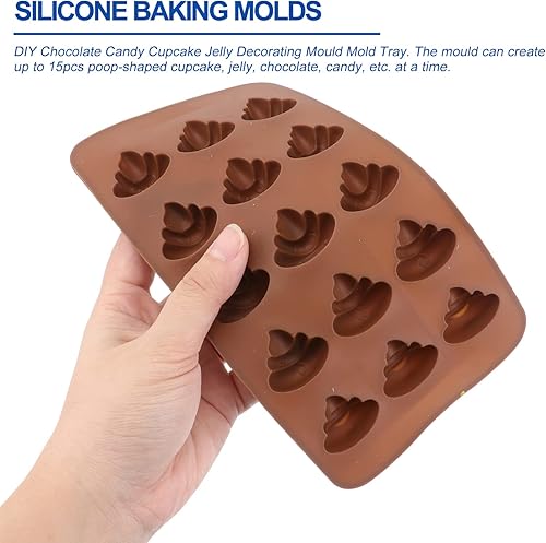 Miniatura 8 de 3 moldes de silicona para excrementos de chocolate: moldes divertidos para caca, emoción y horneado, para pastel de chocolate, dulces, pudín y