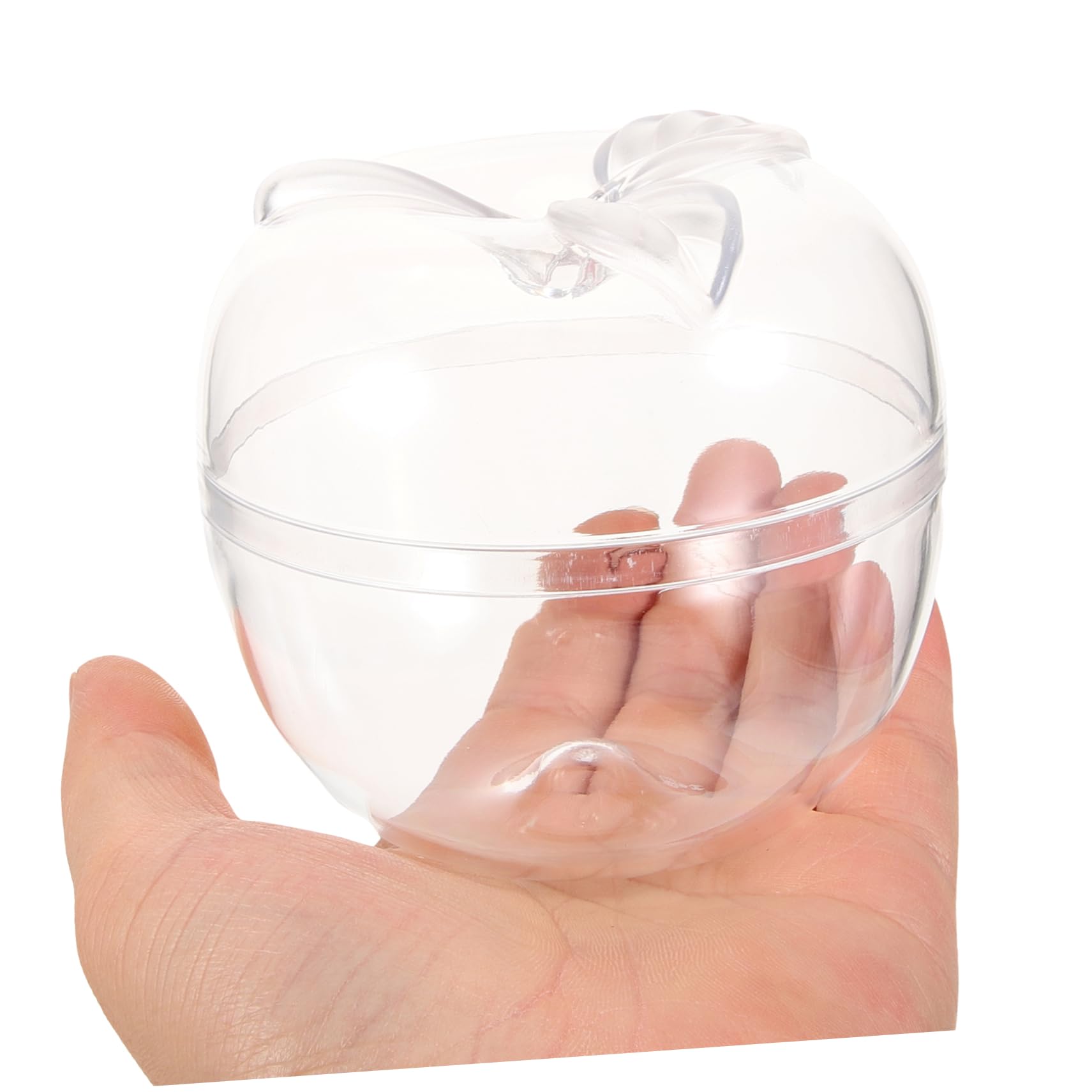 PACKOVE Lot de 10 Boîtes à Bonbons en Plastique, Forme Pomme de Noël, Compactes et Légères, pour Anniversaire et Fête, Décorations Festives