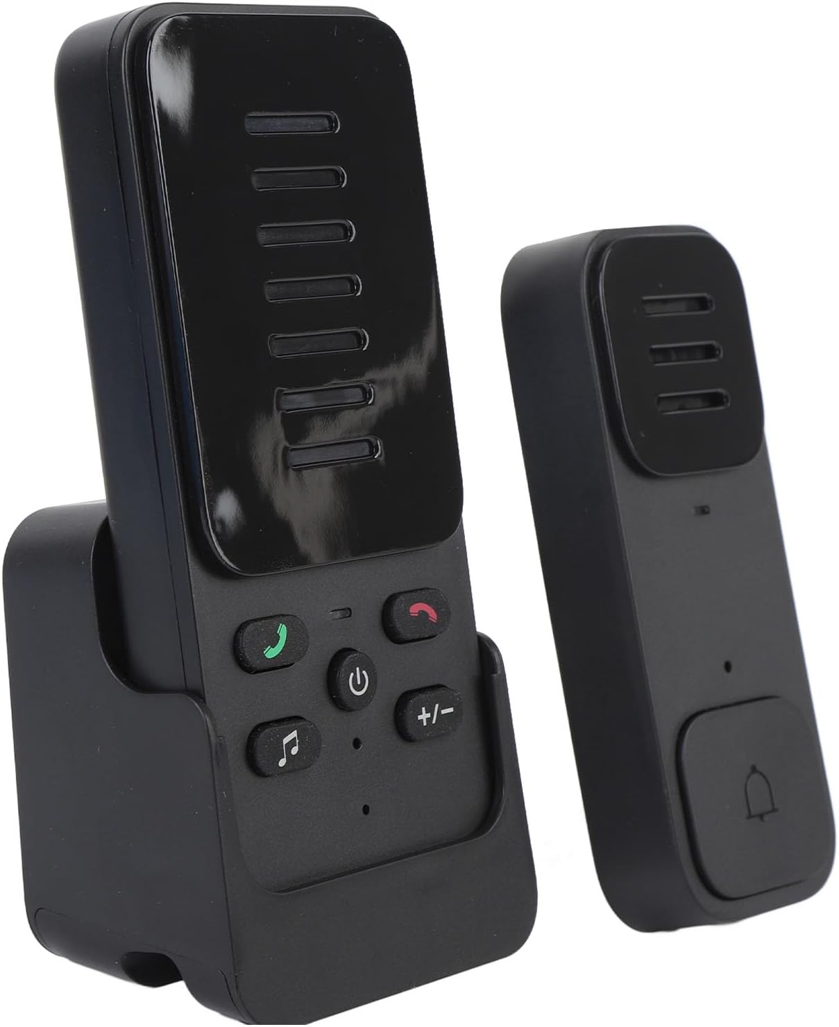 Ymiko Long Distance Wireless Voice Intercom Doorbell with One Key Call, Clear Sound, Long Battery Life, for Easy Install
