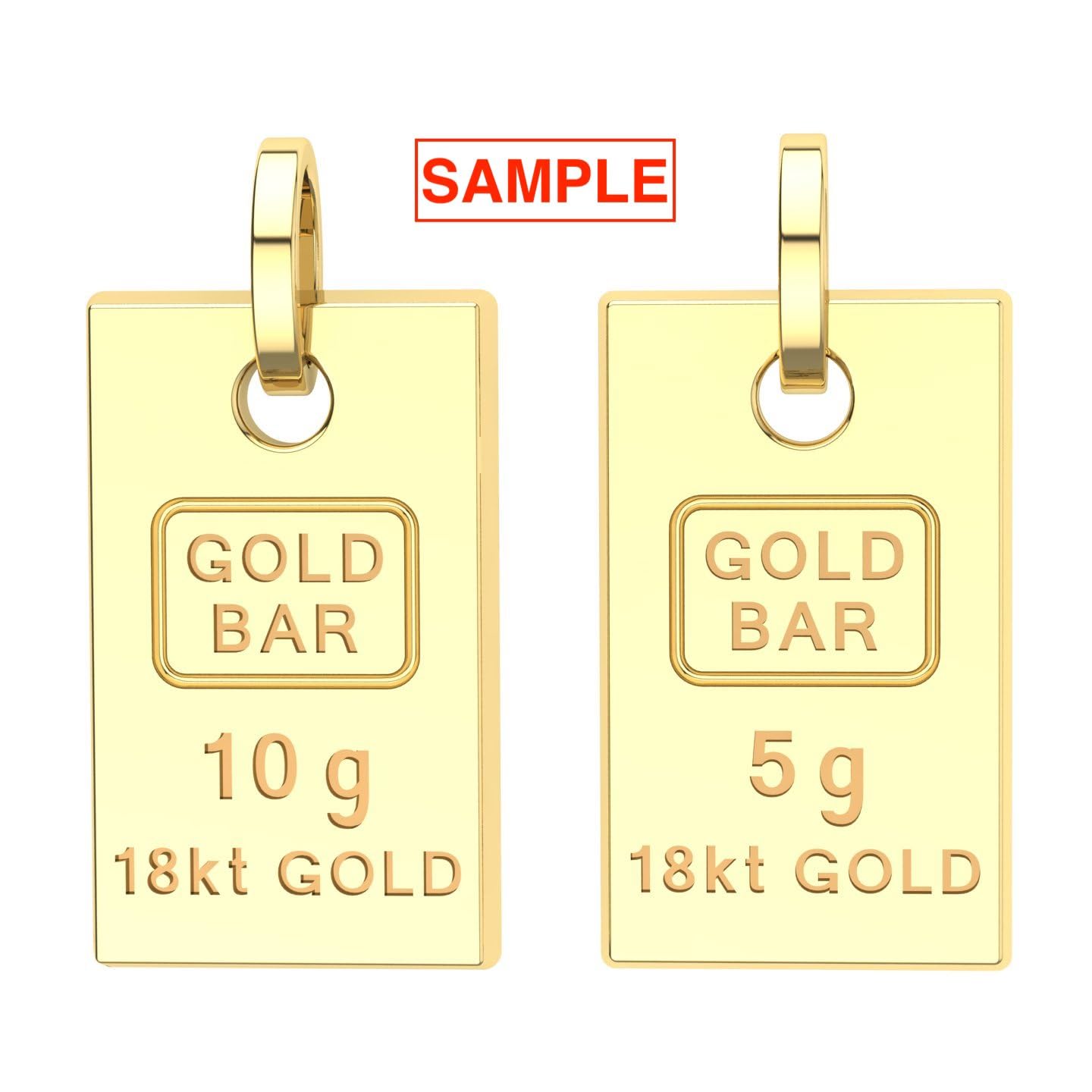 sayes.com Lingotto Pendente Gioiello in oro 18 karati personalizzabile - da 5 o 10 grammi in oro bianco, giallo o rosa