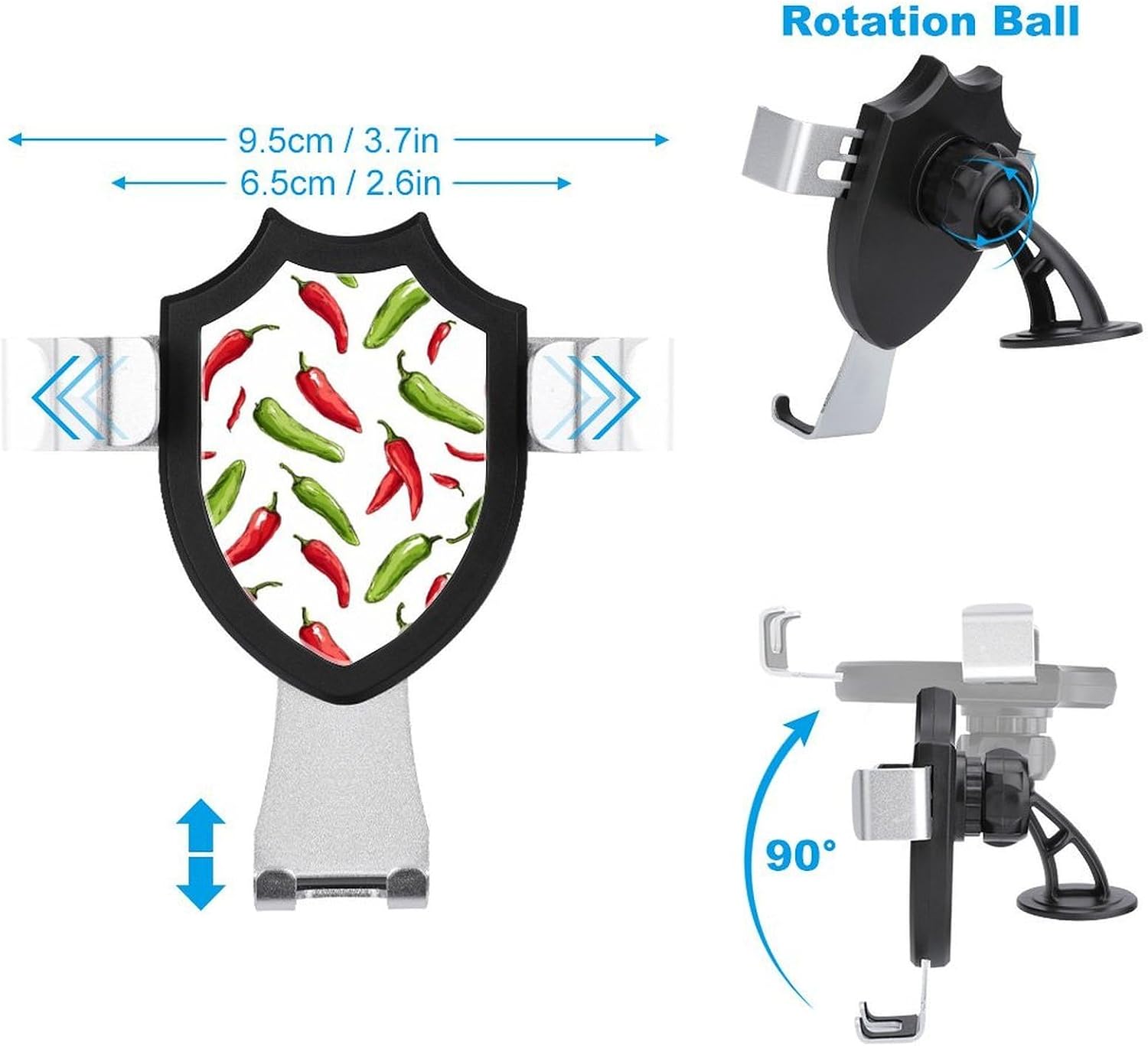 Hot Pepper Print Car Phone Holder Adjustable Car Mount image 2