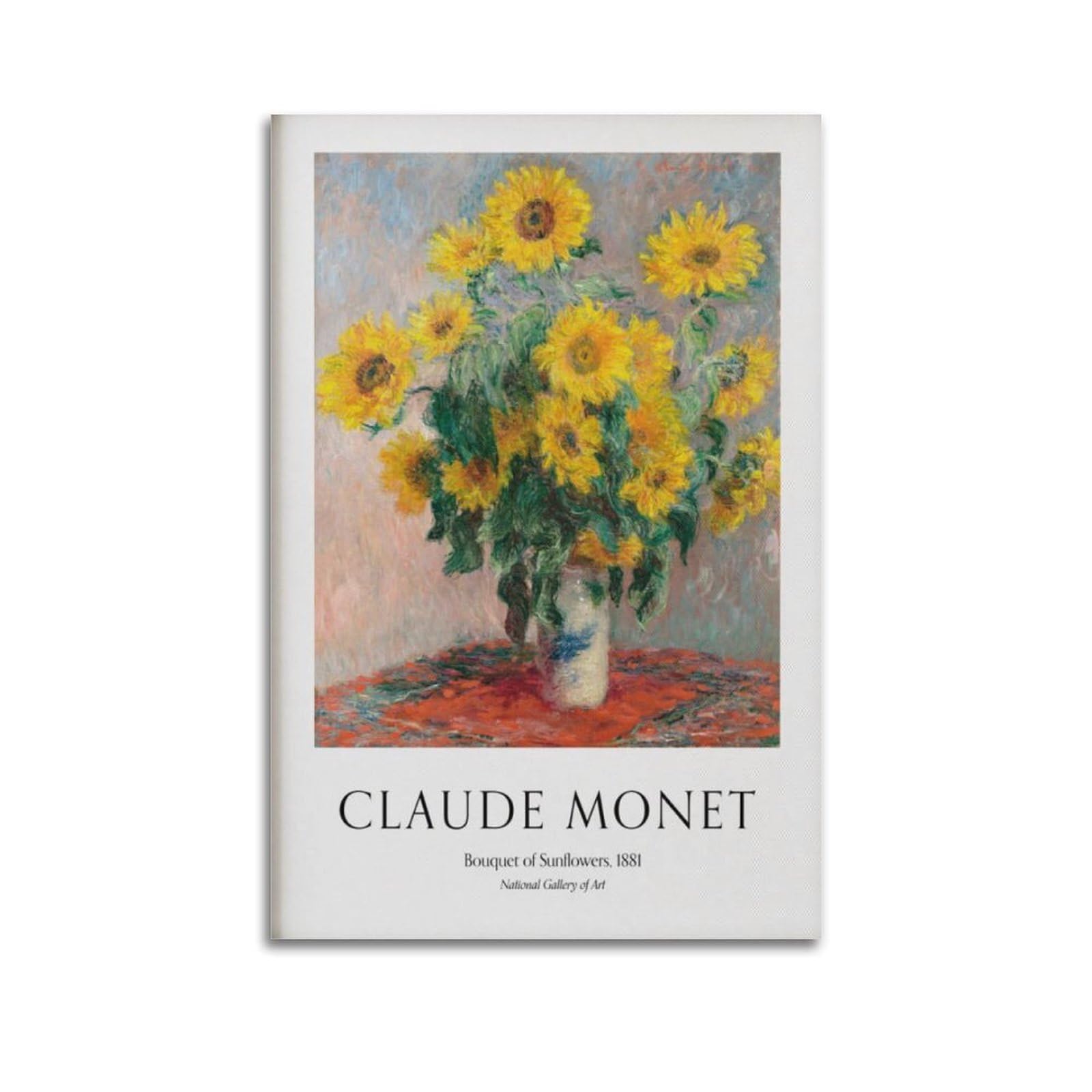 xiaoxiaoshen Claude Monet Sunflowers Gallery Canvas Poster Wall Art Prints Room Aesthetic Murals Bedroom And Living Decorations 20x30inch(50x75cm)
