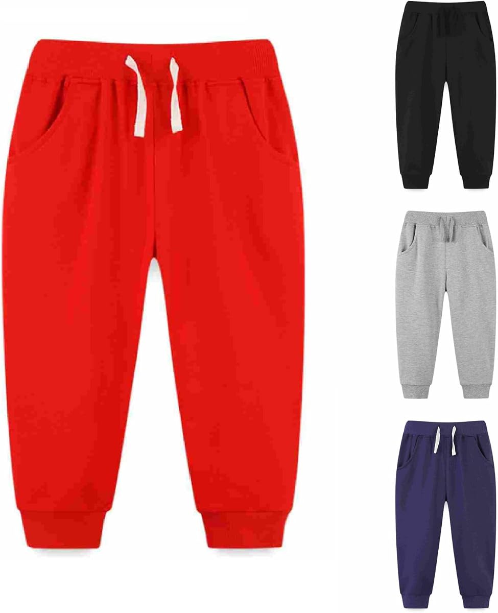 Toddler Baby Girl Boy Pants Solid Color Cartoon Sweatpants Casual Lightweight Trousers Unisex Fall Winter Clothes