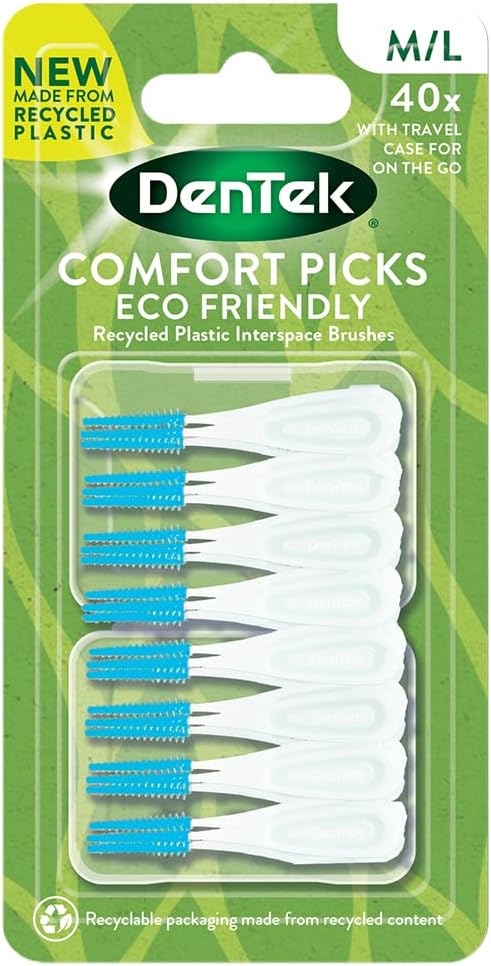 Eco-Friendly Interdental Comfort Picks - Medium/Large, for Removing Food and Plaque Between Teeth. 40 Pack