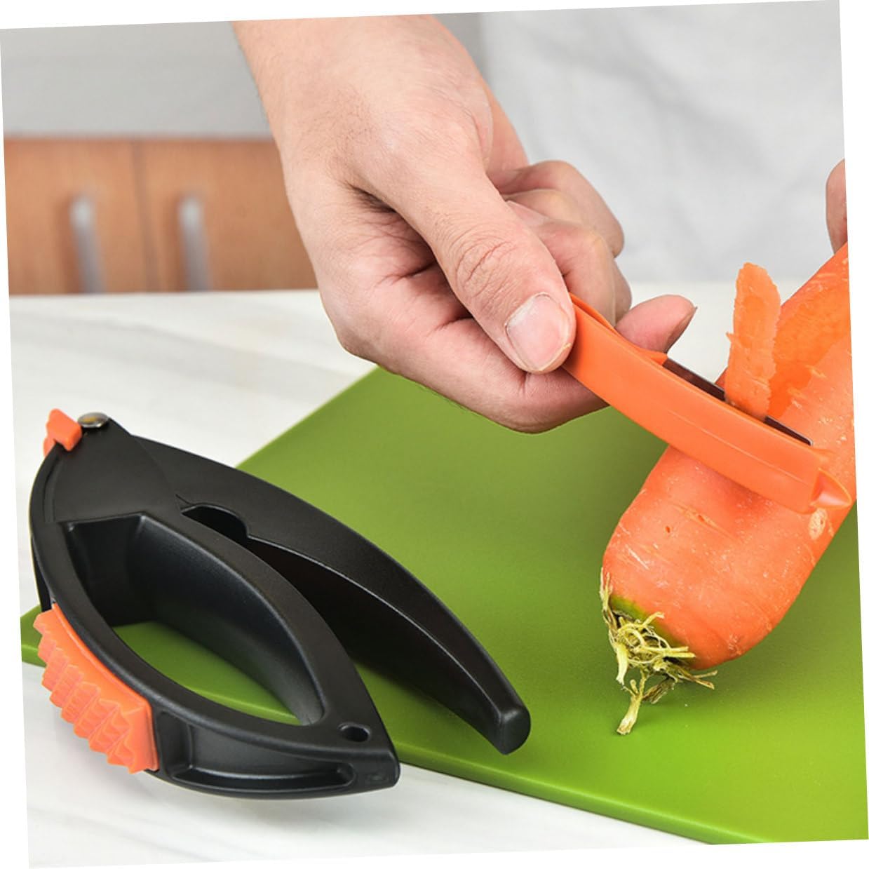 BETOOKY Garlic Press Set with Manual Crusher and Stainless Steel Peeler Kitchen Accessory 3pcs Tool for Garlic Puree and Fruit Peeling Home Cooking Gadget and Peeling