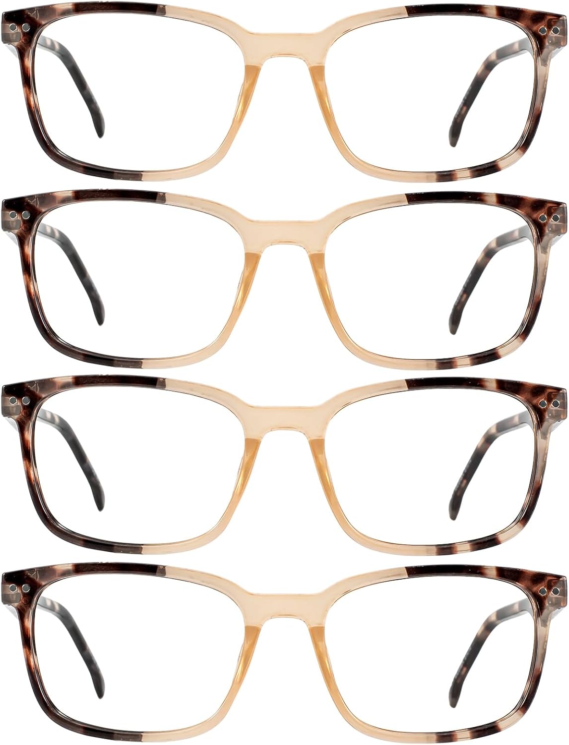 4 Packs Reading Glasses for Women Large Readers with Spring Hinges 1.0 1.25 1.5 1.75 2.0 to 4.0