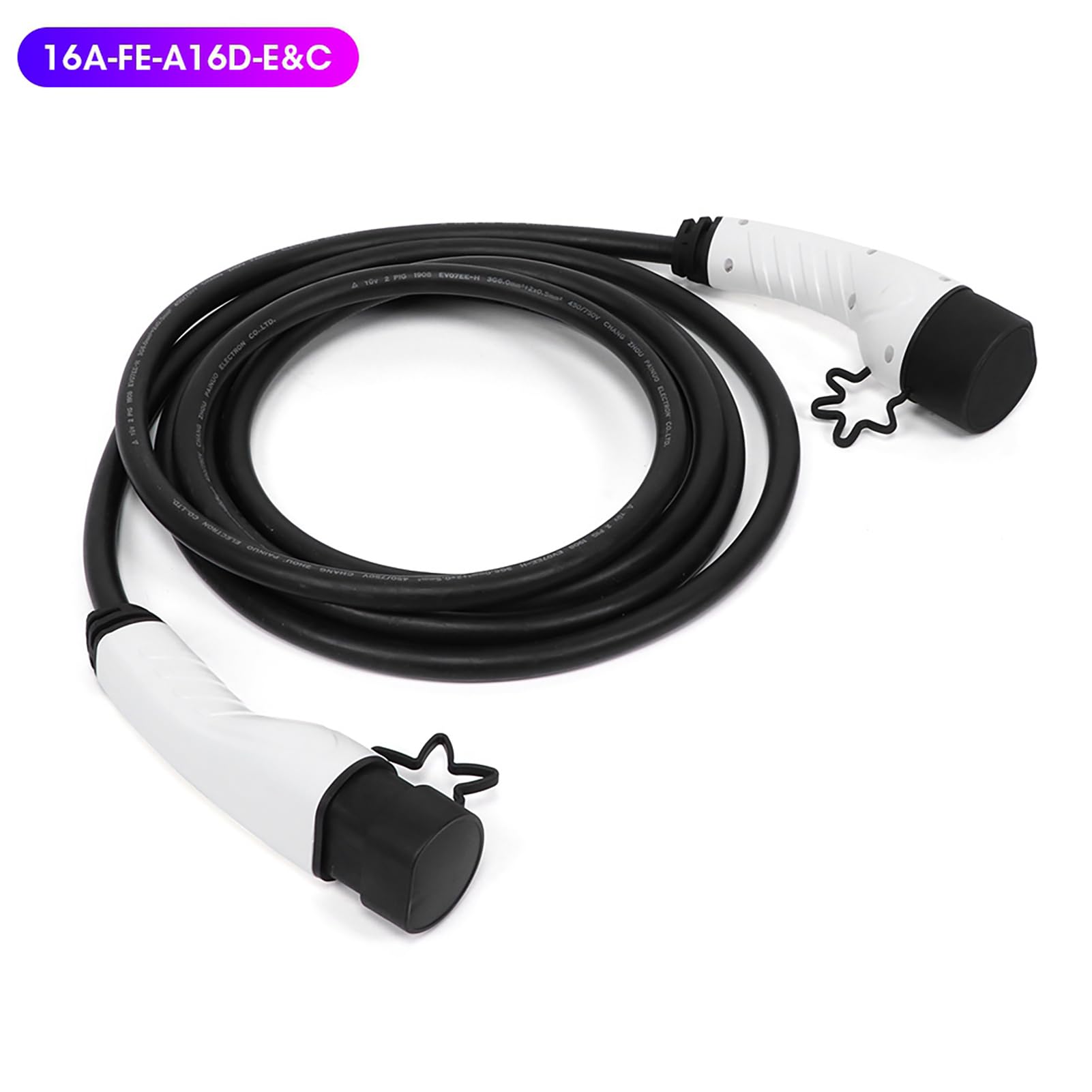 Cargador EVSE Estación de Carga para Automóvil Eléctrico con Conectores Chapados en Plata de Aleación de Cobre Cable de 16.4 Pies 220 V A 250 V 16 A Carga Rápida para el Hogar Garaje