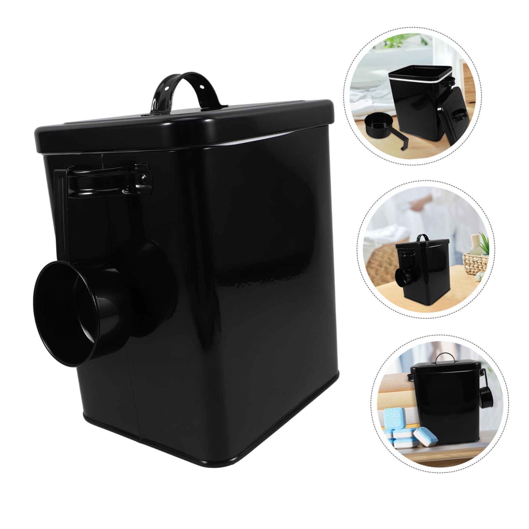 PRETYZOOM Contenedor de Almacenamiento Metálico con Cuchara Recipiente Hermético con Tapa Contenedor Multifunción para Alimentos de Cocina para Guardar Arroz Harina y Otros Ingredientes la D