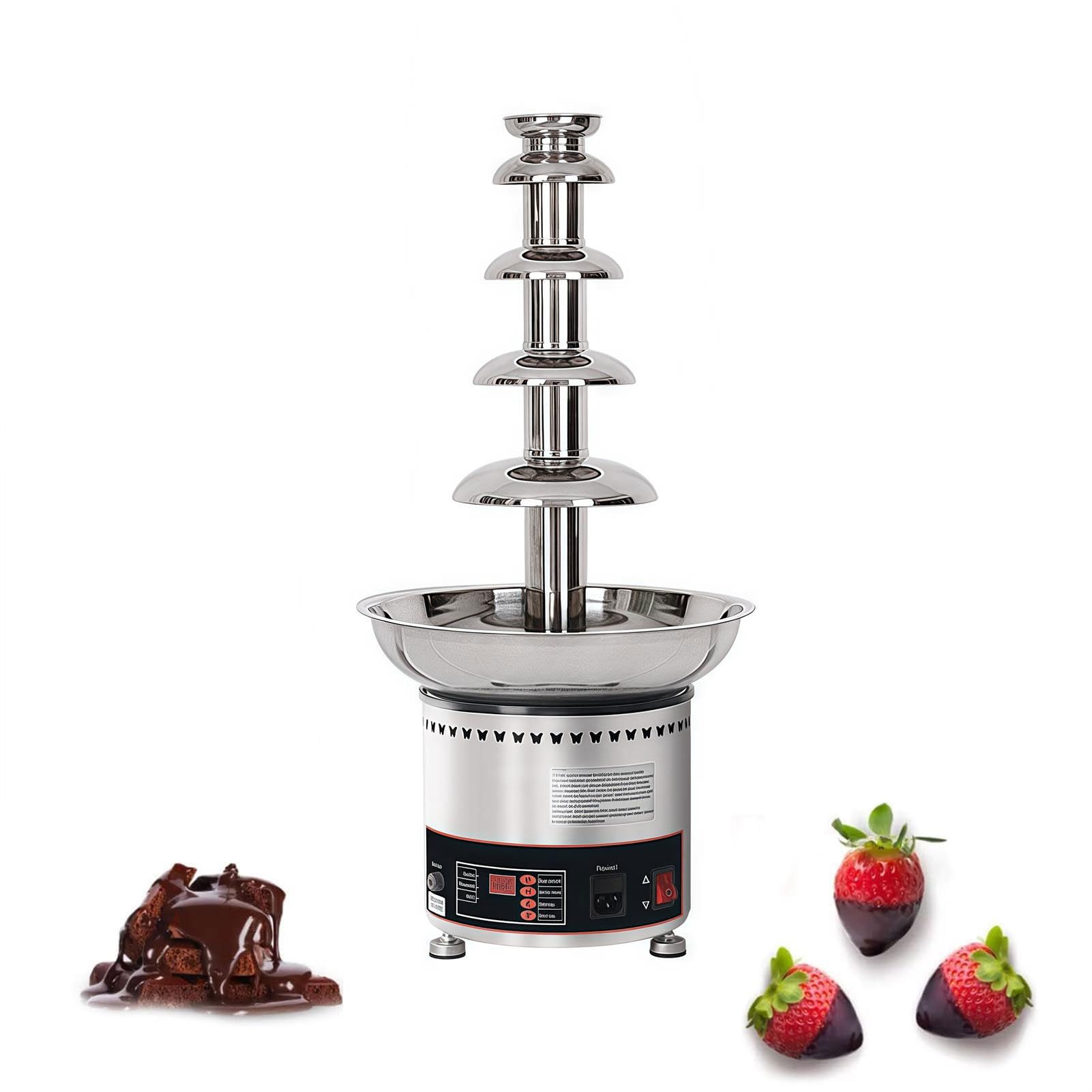 Fondue au chocolat électrique avec température réglable et couvercle transparent pour fêtes et buffets