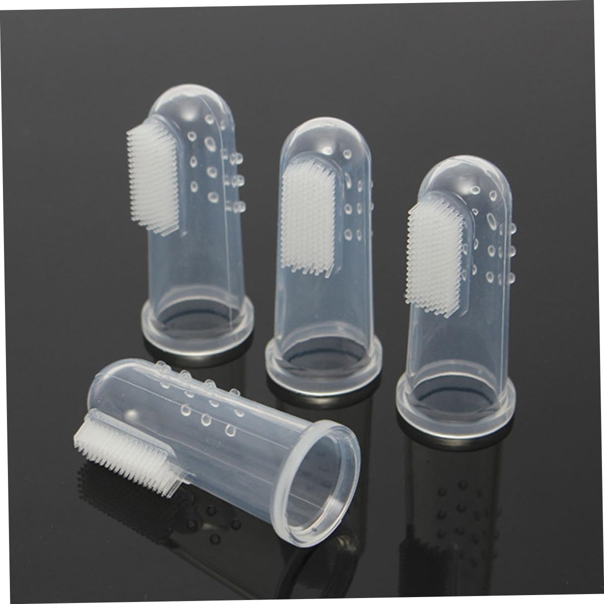 4pièces Brosse à Dents Pour Animaux Silicone Doigt Hygiène Dentaire Douce Massage Gencives Pour Petits à Grands Chiens Et Chats