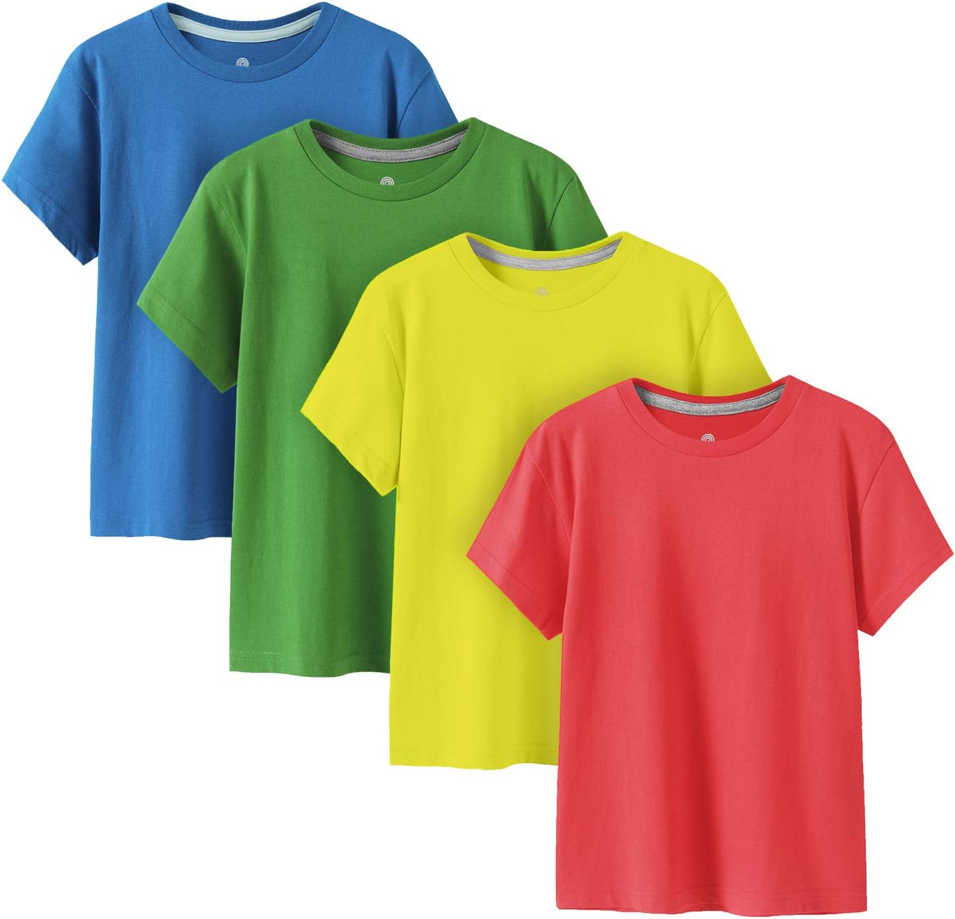 LAPASAKids T-Shirts Pure Cotton 4-Pack, Short Sleeve White Tees Boy & Girl, 100% Non-Allergenic Cotton Crew Neck Unisex K01