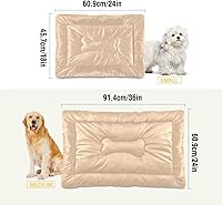 Vista 27 de Dog Bed Mat Soft Comfortable Anti-Slip Bottom Pet Mat Washable Cat Kennel Crate Pad for Small Medium Large Pets 18x24in Hot Pink Beige