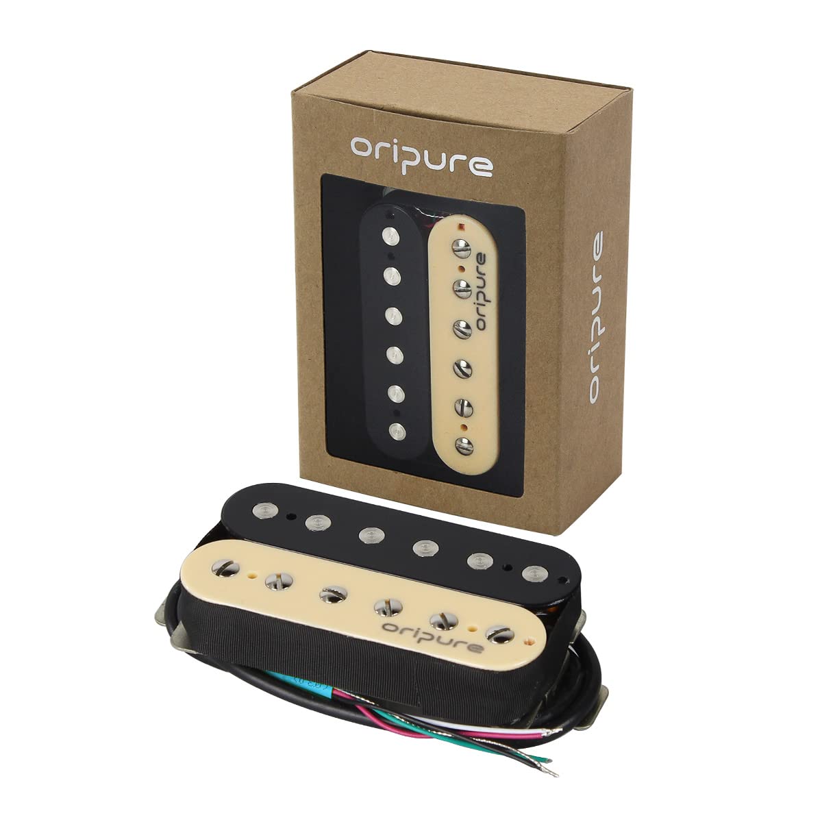 OriPure Vintage Tone Alnico 2 Overwound Open Style Humbucker Pickups steg Tonabnehmer für E-Gitarre, Zebra