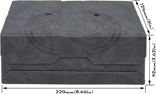 Vista 11 de Zoopin - Caja de 200 cartas para MTG, CCG, TCG, Yugioh... con dos contadores de vida integrados y dos bandejas de tarjetas más una bandeja de dados