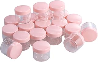 اوعية مستحضرات تجميل صغيرة مدورة سهلة الحمل والنقل للسفر والعينات 20 قطعة من لوروز مناسبة لوضع كريم الوجه والشامبو واللوشن جم بينك كما هو موضح Count Pack of 1 البولي بروبلين