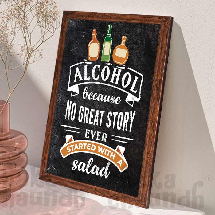 Image of Chaka Chaundh - Alcohol Quotes Framed poster - Bar Quotess with Frames - Bar Quotess for Poster Decor - (14 X 11 Inches)