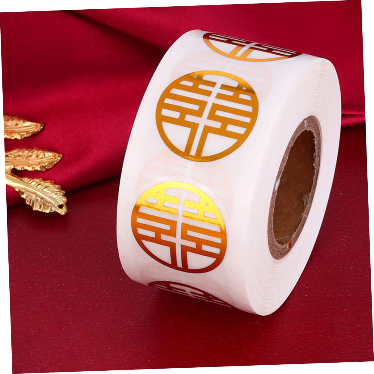 Hochzeitsanhänger, Geschenkanhänger, 8 Rollen Selbstklebende Doppelte Glücksaufkleber Chinesische Hochzeitsetiketten Aufkleber for Kekstüten Zur Hochzeit Roter Xi-wortaufkleber