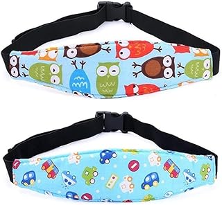 Ximimark 2 Pcs Cute Cartoon Adjustable Car Safety Seat Sleep Positioner Infants Baby Head Support Pram Stroller Fastening