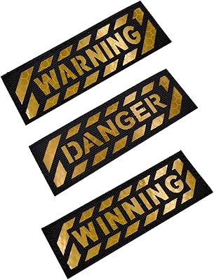 3 PCS Warning Patch Danger Patch Winning Patch IR Infrared Reflective Patches Laser Cut Patch Tactical Morale Patch Hook Backed(17)