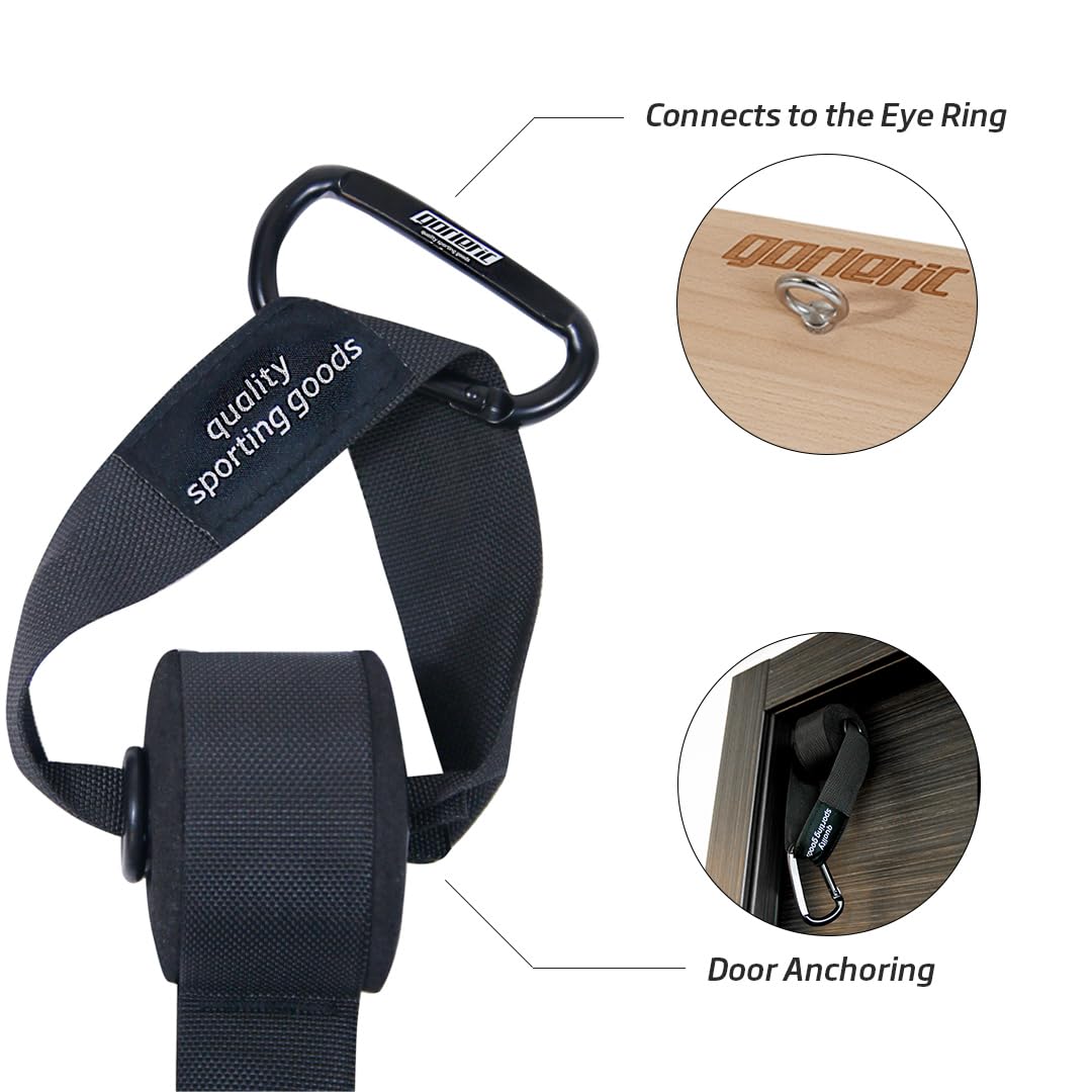 Entrenamiento en Suspensión, Soporta hasta 300 kg, Ajustable de 145 a 230 cm, Anclaje para Puerta Ajustable para Gimnasia en casa.