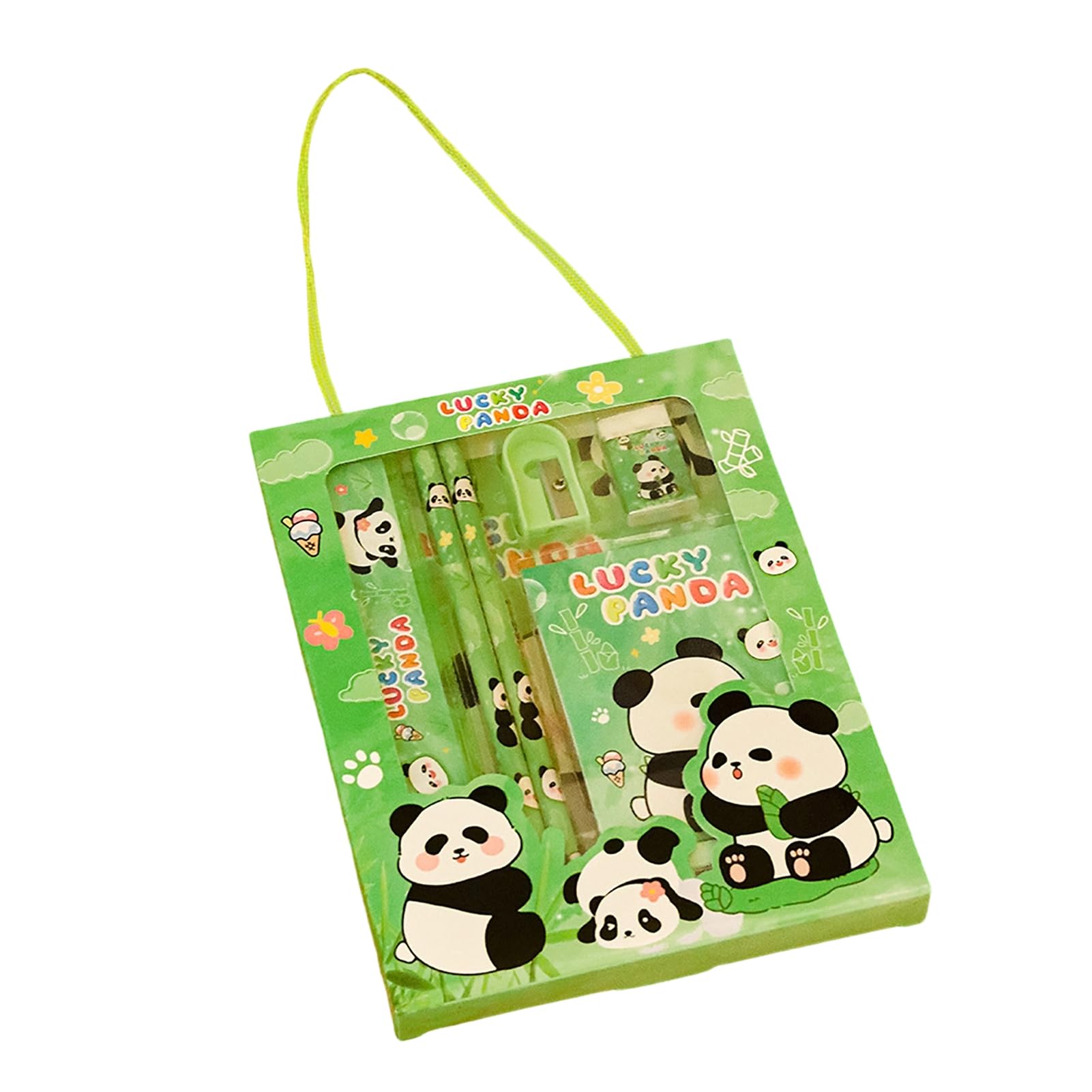 Stationery Set for School Kids, Cute Cartoon Capybara Panda Writing Supplies, 6Pcs Portable Gift Box with Pencils Eraser Sharpener Ruler and Notebook, Back to School [object Object]