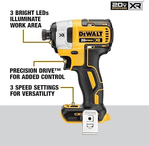Miniatura 4 de DEWALT DCF887B - Destornillador de impacto de 3 velocidades sin escobillas 025 pulgadas 20 V Max XR