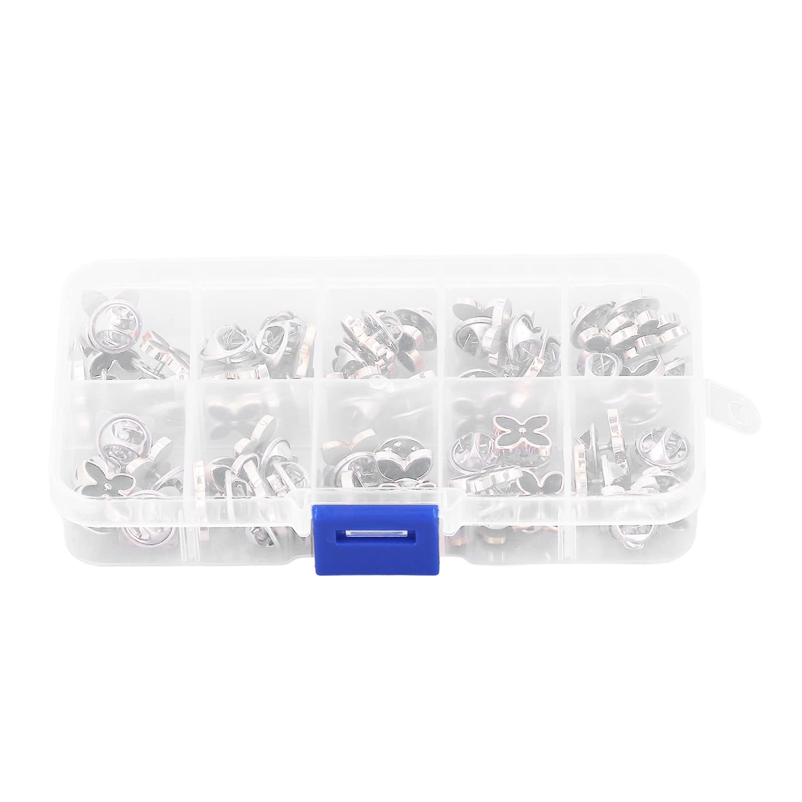 Set di 150 spille nere a quattro punte staccabili per donna, bottoni decorativi per camicie, cappotti e vestiti, con 3 scatole di immagazzinaggio, ideale