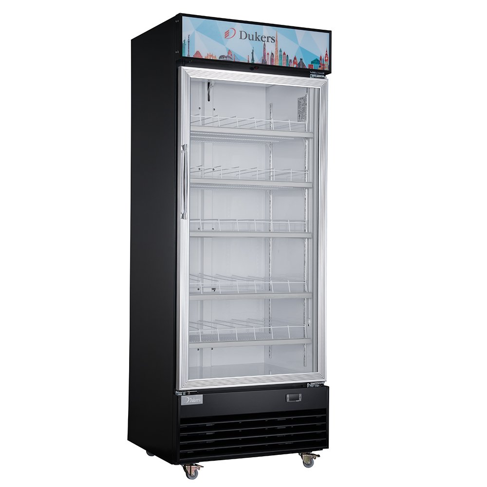 Appliance USA LG-430 Merchandiser Refrigerator by Dukers – (W x D x H): 24 3/8“ x 27 1/2” x 81 5/8”, 15.1 cubic_feet, Aluminum, Stainless Steel, Model AZ-LG430