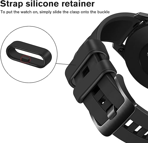 Miniatura 4 de Correa de reloj, anillos de silicona para reloj, 10 correas de repuesto negras para reloj, piezas de anillos de sujeción de sujeción de correa de