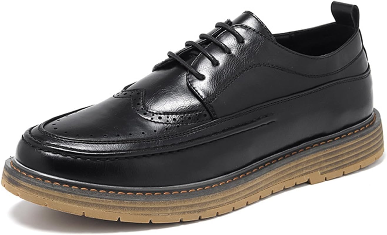 Mens Leather Brogue Wingtip Lace-Up Platform Oxfords Nigeria Ubuy