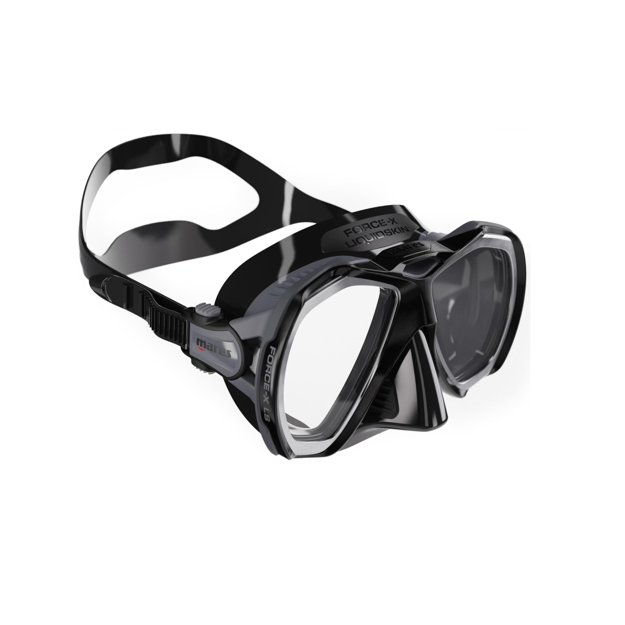 Máscara de buceo Force-X Liquid Skin Mares de silicona negra para submarinismo 5